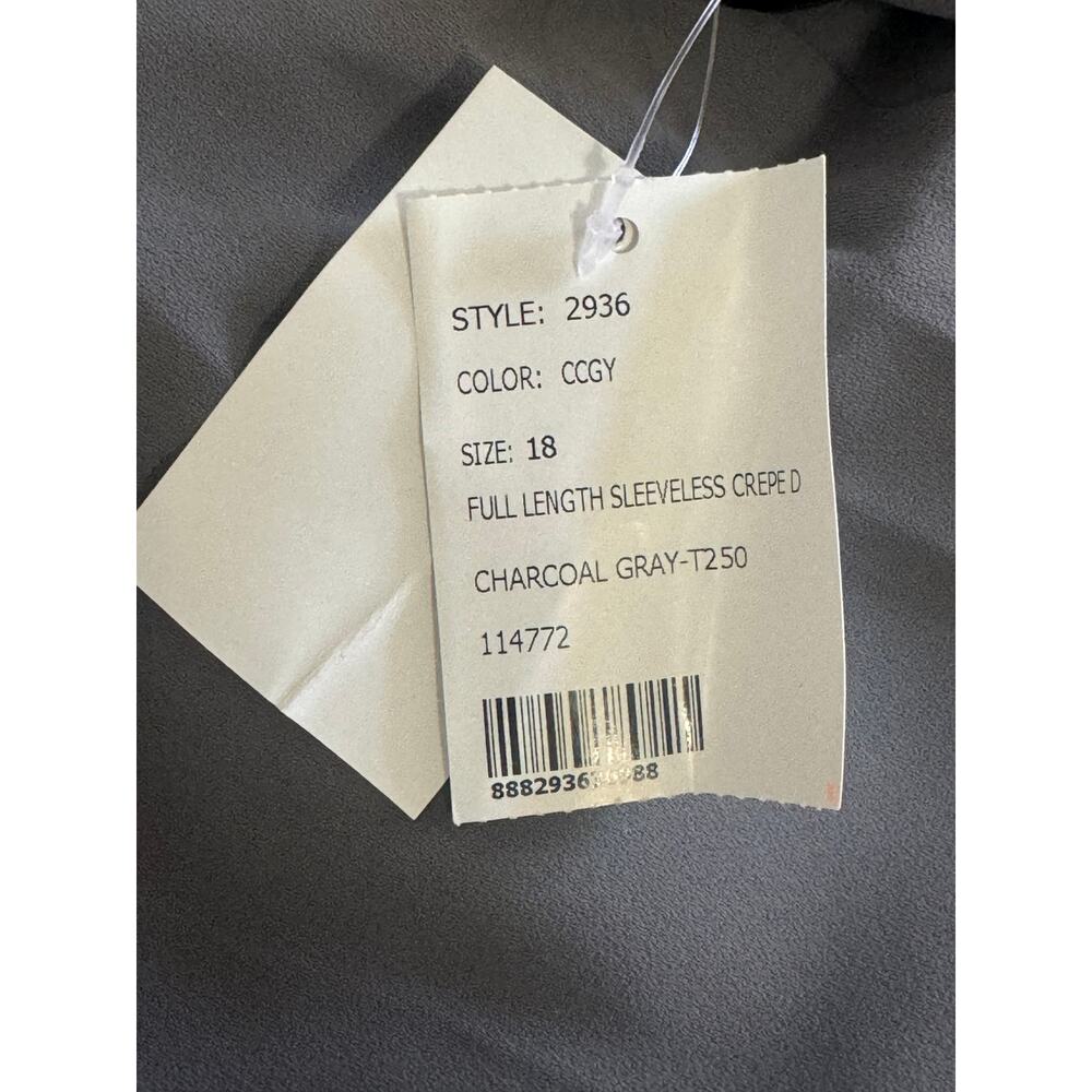 NWT Dessy Collection Vivian Diamond Open Back Sleeveless Dress Charcoal Sz 18 - Picture 5 of 9